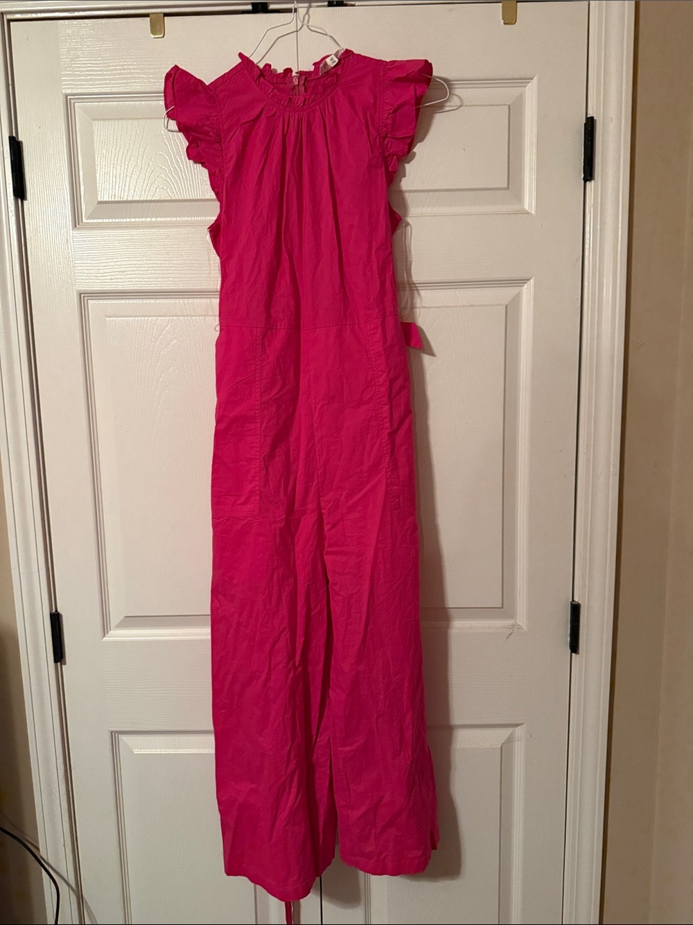 &merci Hot Pink Ruffle Sleeve Jumpsuit size medium